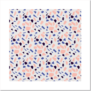 Pink And Blue Terrazzo Posters and Art